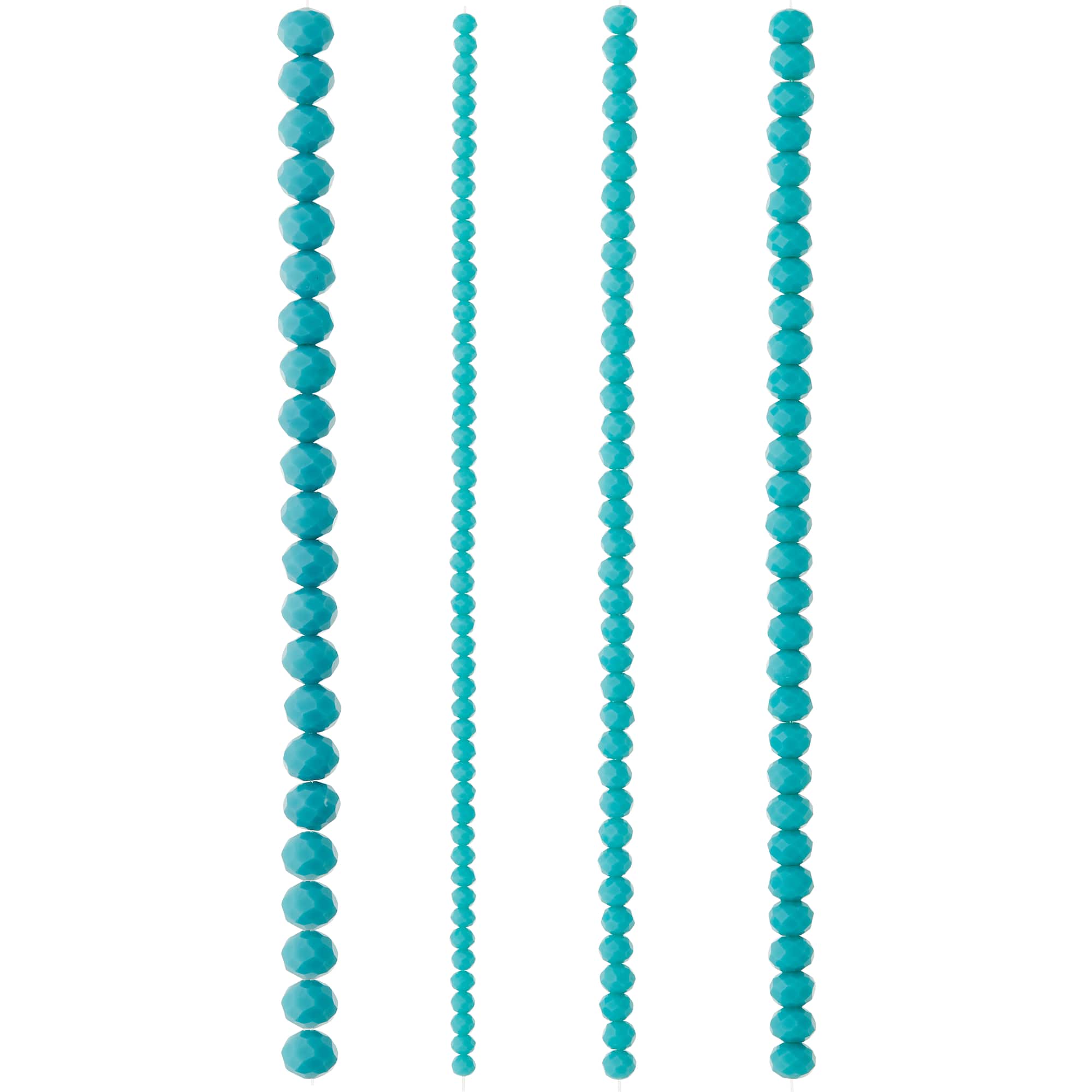 Aqua Faceted Glass Rondelle Bead Strings by Bead Landing™